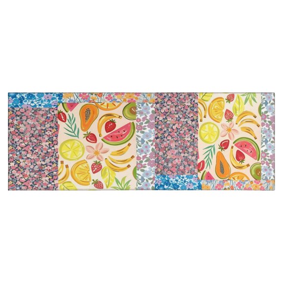 Pioneer Flower Floral Print Pattern Kitchen Rug Mat,Kitchen Runner Rugs Non Skid Washable,Decorative Kitchen Floor Mats for Kitchen,Sink,Laundry,17"X47"