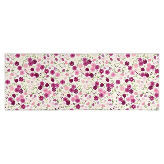 Pioneer Flower Floral Print Pattern Kitchen Rug Mat,Kitchen Runner Rugs Non Skid Washable,Decorative Kitchen Floor Mats for Kitchen,Sink,Laundry,17"X47"