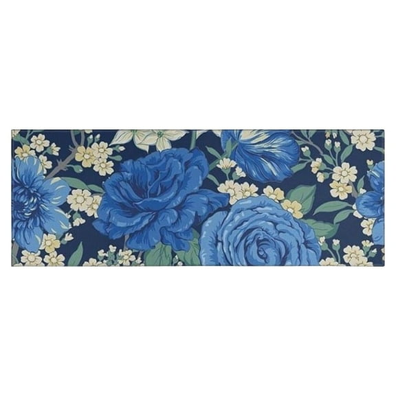 Pioneer Flower Floral Print Pattern Kitchen Rug Mat,Kitchen Runner Rugs Non Skid Washable,Decorative Kitchen Floor Mats for Kitchen,Sink,Laundry,17"X47"