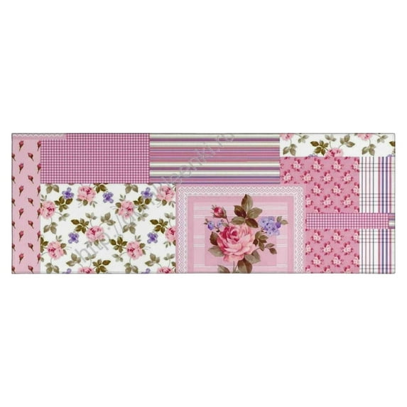 Pioneer Flower Floral Print Pattern Kitchen Rug Mat,Kitchen Runner Rugs Non Skid Washable,Decorative Kitchen Floor Mats for Kitchen,Sink,Laundry,17"X47"