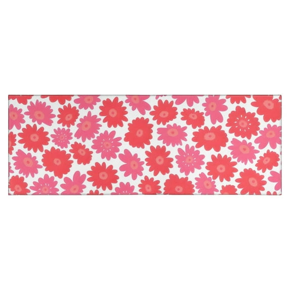 Pioneer Flower Floral Print Pattern Kitchen Rug Mat,Kitchen Runner Rugs Non Skid Washable,Decorative Kitchen Floor Mats for Kitchen,Sink,Laundry,17"X47"