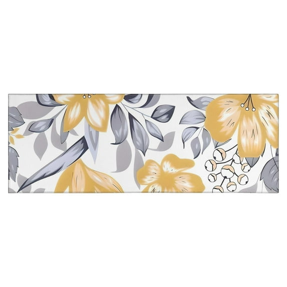 Pioneer Flower Floral Print Pattern Kitchen Rug Mat,Kitchen Runner Rugs Non Skid Washable,Decorative Kitchen Floor Mats for Kitchen,Sink,Laundry,17"X47"