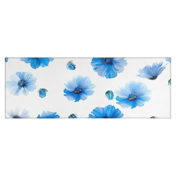 Pioneer Flower Floral Print Pattern Kitchen Rug Mat,Kitchen Runner Rugs Non Skid Washable,Decorative Kitchen Floor Mats for Kitchen,Sink,Laundry,17"X47"