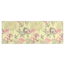 Pioneer Flower Floral Print Pattern Kitchen Rug Mat,Kitchen Runner Rugs Non Skid Washable,Decorative Kitchen Floor Mats for Kitchen,Sink,Laundry,17"X47"