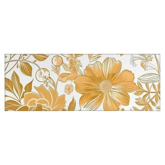Pioneer Flower Floral Print Pattern Kitchen Rug Mat,Kitchen Runner Rugs Non Skid Washable,Decorative Kitchen Floor Mats for Kitchen,Sink,Laundry,17"X47"