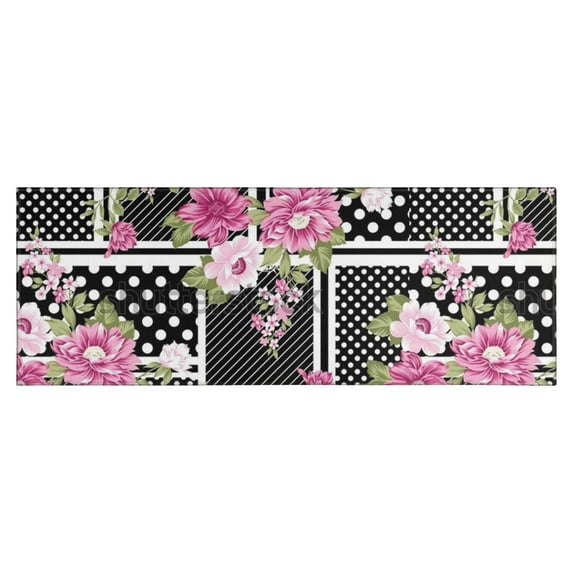 Pioneer Flower Floral Print Pattern Kitchen Rug Mat,Kitchen Runner Rugs Non Skid Washable,Decorative Kitchen Floor Mats for Kitchen,Sink,Laundry,17"X47"