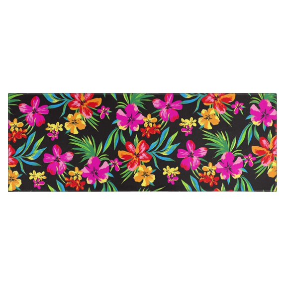 Pioneer Flower Floral Print Pattern Kitchen Rug Mat,Kitchen Runner Rugs Non Skid Washable,Decorative Kitchen Floor Mats for Kitchen,Sink,Laundry,17"X47"