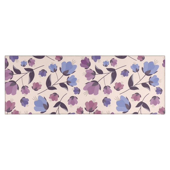 Pioneer Flower Floral Print Pattern Kitchen Rug Mat,Kitchen Runner Rugs Non Skid Washable,Decorative Kitchen Floor Mats for Kitchen,Sink,Laundry,17"X47"
