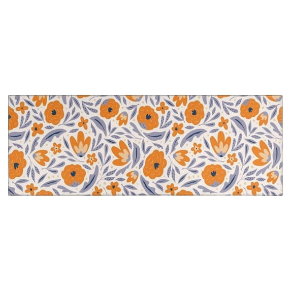 Pioneer Flower Floral Print Pattern Kitchen Rug Mat,Kitchen Runner Rugs Non Skid Washable,Decorative Kitchen Floor Mats for Kitchen,Sink,Laundry,17"X47"