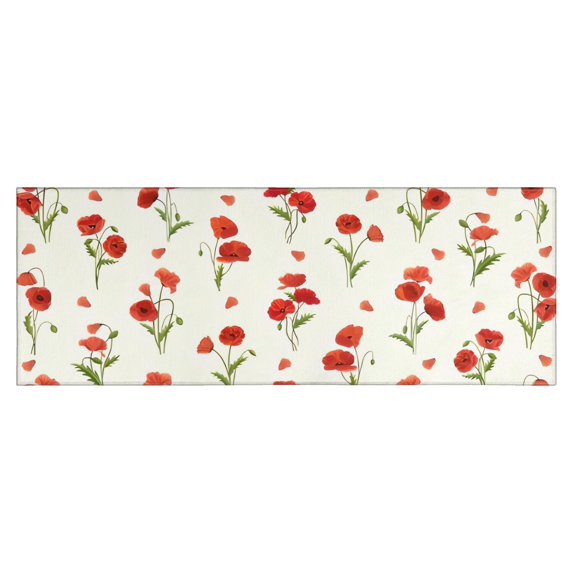 Pioneer Flower Floral Print Pattern Kitchen Rug Mat,Kitchen Runner Rugs Non Skid Washable,Decorative Kitchen Floor Mats for Kitchen,Sink,Laundry,17"X47"