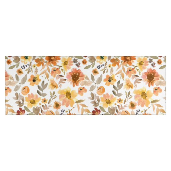 Pioneer Flower Floral Print Pattern Kitchen Rug Mat,Kitchen Runner Rugs Non Skid Washable,Decorative Kitchen Floor Mats for Kitchen,Sink,Laundry,17"X47"