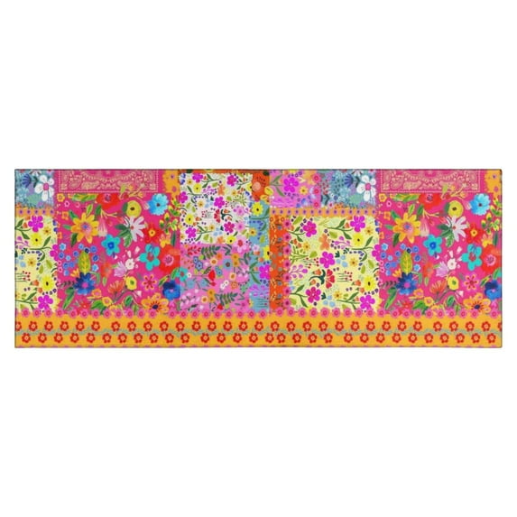 Pioneer Flower Floral Print Pattern Kitchen Rug Mat,Kitchen Runner Rugs Non Skid Washable,Decorative Kitchen Floor Mats for Kitchen,Sink,Laundry,17"X47"