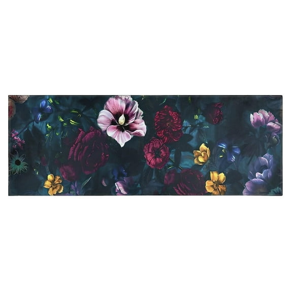 Pioneer Flower Floral Print Pattern Kitchen Rug Mat,Kitchen Runner Rugs Non Skid Washable,Decorative Kitchen Floor Mats for Kitchen,Sink,Laundry,17"X47"