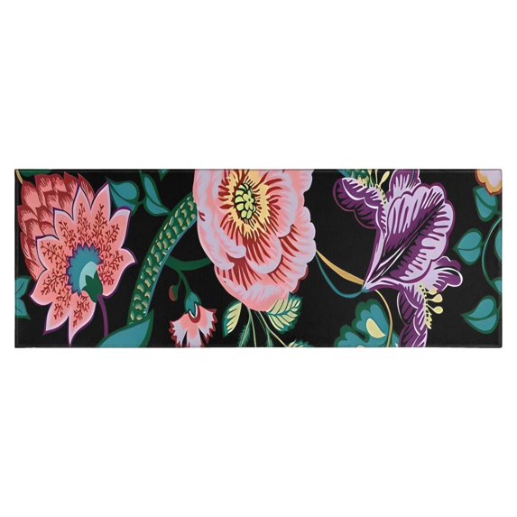 Pioneer Flower Floral Print Pattern Kitchen Rug Mat,Kitchen Runner Rugs Non Skid Washable,Decorative Kitchen Floor Mats for Kitchen,Sink,Laundry,17"X47"