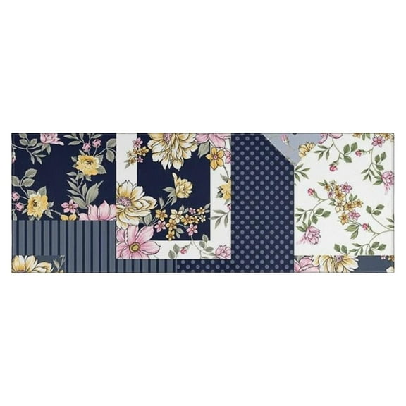 Pioneer Flower Floral Print Pattern Kitchen Rug Mat,Kitchen Runner Rugs Non Skid Washable,Decorative Kitchen Floor Mats for Kitchen,Sink,Laundry,17"X47"