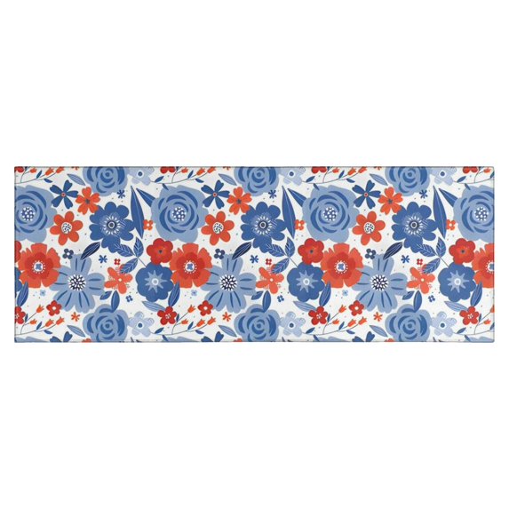 Pioneer Flower Floral Print Pattern Kitchen Rug Mat,Kitchen Runner Rugs Non Skid Washable,Decorative Kitchen Floor Mats for Kitchen,Sink,Laundry,17"X47"