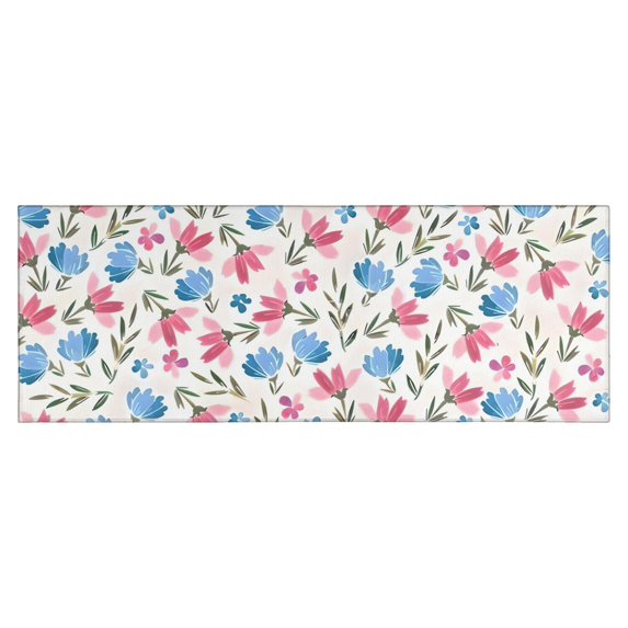 Pioneer Flower Floral Print Pattern Kitchen Rug Mat,Kitchen Runner Rugs Non Skid Washable,Decorative Kitchen Floor Mats for Kitchen,Sink,Laundry,17"X47"