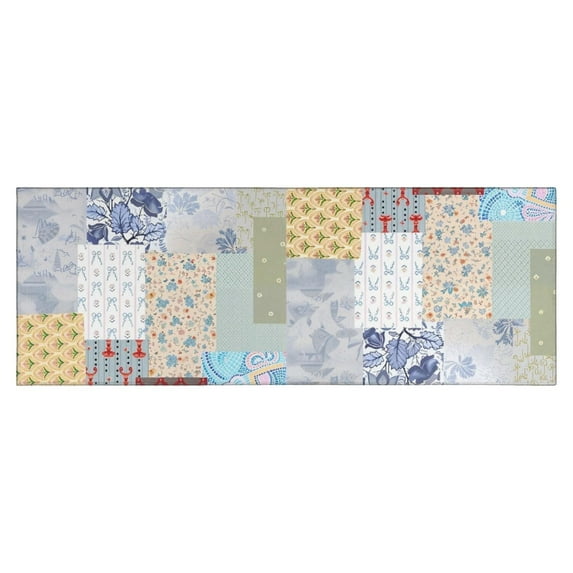 Pioneer Flower Floral Print Pattern Kitchen Rug Mat,Kitchen Runner Rugs Non Skid Washable,Decorative Kitchen Floor Mats for Kitchen,Sink,Laundry,17"X47"