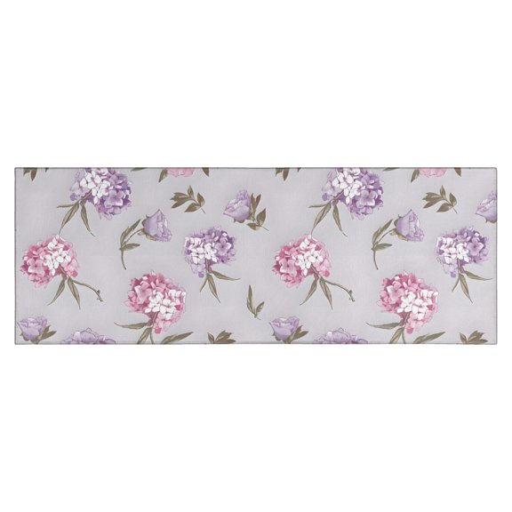 Pioneer Flower Floral Print Pattern Kitchen Rug Mat,Kitchen Runner Rugs Non Skid Washable,Decorative Kitchen Floor Mats for Kitchen,Sink,Laundry,17"X47"