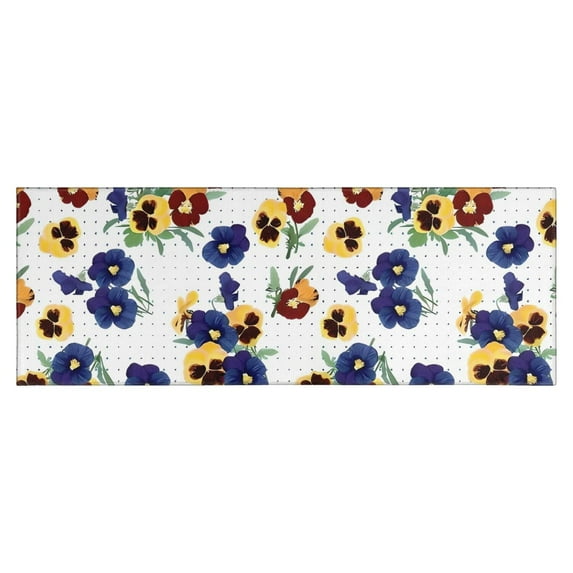 Pioneer Flower Floral Print Pattern Kitchen Rug Mat,Kitchen Runner Rugs Non Skid Washable,Decorative Kitchen Floor Mats for Kitchen,Sink,Laundry,17"X47"