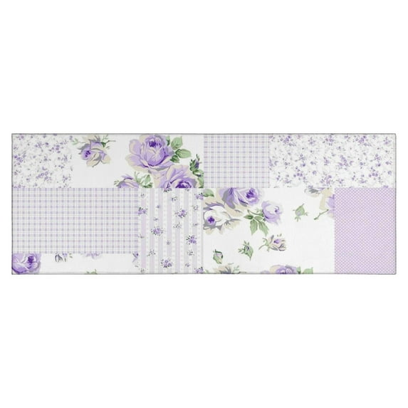 Pioneer Flower Floral Print Pattern Kitchen Rug Mat,Kitchen Runner Rugs Non Skid Washable,Decorative Kitchen Floor Mats for Kitchen,Sink,Laundry,17"X47"