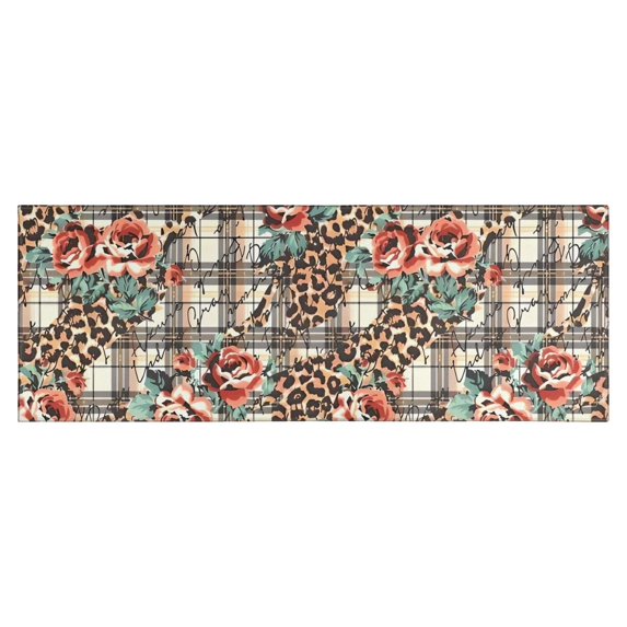 Pioneer Flower Floral Print Pattern Kitchen Rug Mat,Kitchen Runner Rugs Non Skid Washable,Decorative Kitchen Floor Mats for Kitchen,Sink,Laundry,17"X47"