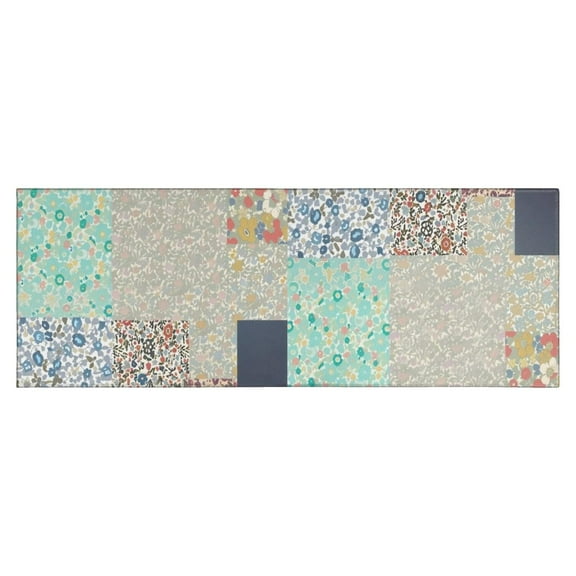 Pioneer Flower Floral Print Pattern Kitchen Rug Mat,Kitchen Runner Rugs Non Skid Washable,Decorative Kitchen Floor Mats for Kitchen,Sink,Laundry,17"X47"