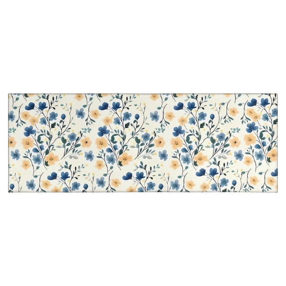 Pioneer Flower Floral Print Pattern Kitchen Rug Mat,Kitchen Runner Rugs Non Skid Washable,Decorative Kitchen Floor Mats for Kitchen,Sink,Laundry,17"X47"