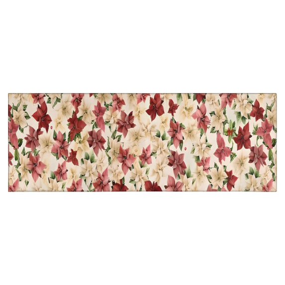 Pioneer Flower Floral Print Pattern Kitchen Rug Mat,Kitchen Runner Rugs Non Skid Washable,Decorative Kitchen Floor Mats for Kitchen,Sink,Laundry,17"X47"
