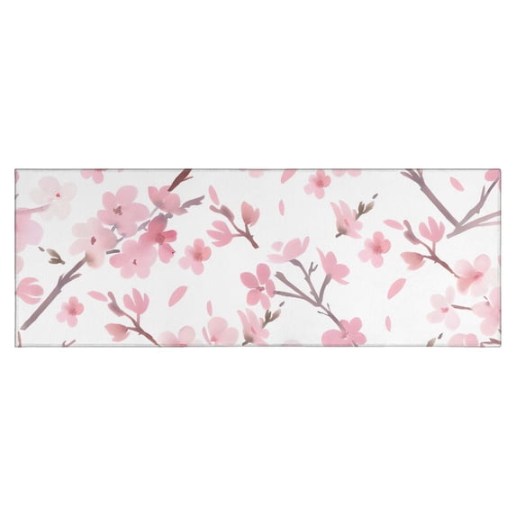 Pioneer Flower Floral Print Pattern Kitchen Rug Mat,Kitchen Runner Rugs Non Skid Washable,Decorative Kitchen Floor Mats for Kitchen,Sink,Laundry,17"X47"