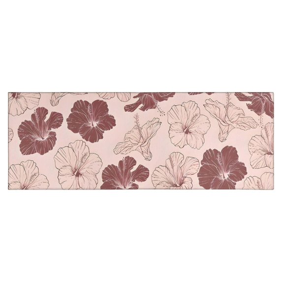 Pioneer Flower Floral Print Pattern Kitchen Rug Mat,Kitchen Runner Rugs Non Skid Washable,Decorative Kitchen Floor Mats for Kitchen,Sink,Laundry,17"X47"