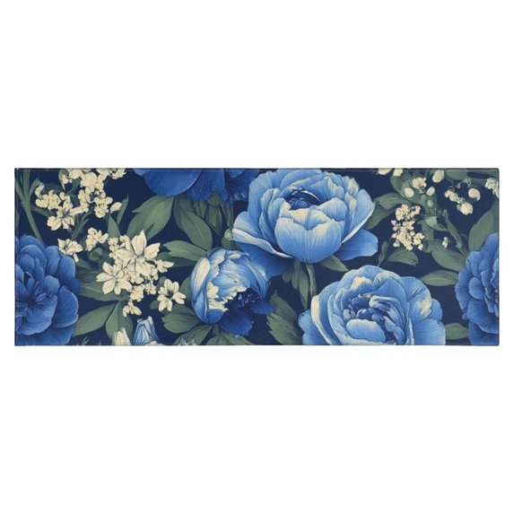 Pioneer Flower Floral Print Pattern Kitchen Rug Mat,Kitchen Runner Rugs Non Skid Washable,Decorative Kitchen Floor Mats for Kitchen,Sink,Laundry,17"X47"