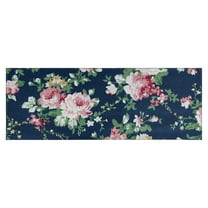 Pioneer Flower Floral Print Pattern Kitchen Rug Mat,Kitchen Runner Rugs Non Skid Washable,Decorative Kitchen Floor Mats for Kitchen,Sink,Laundry,17"X47"