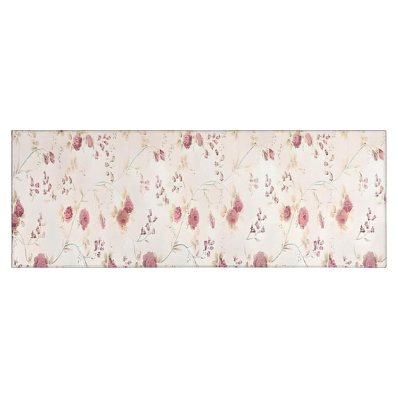 Pioneer Flower Floral Print Pattern Kitchen Rug Mat,Kitchen Runner Rugs Non Skid Washable,Decorative Kitchen Floor Mats for Kitchen,Sink,Laundry,17"X47"