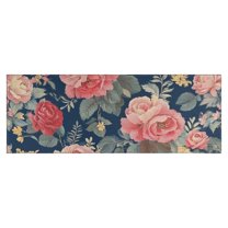 Pioneer Flower Floral Print Pattern Kitchen Rug Mat,Kitchen Runner Rugs Non Skid Washable,Decorative Kitchen Floor Mats for Kitchen,Sink,Laundry,17"X47"