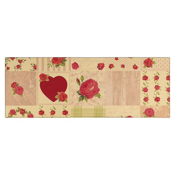 Pioneer Flower Floral Print Pattern Kitchen Rug Mat,Kitchen Runner Rugs Non Skid Washable,Decorative Kitchen Floor Mats for Kitchen,Sink,Laundry,17"X47"