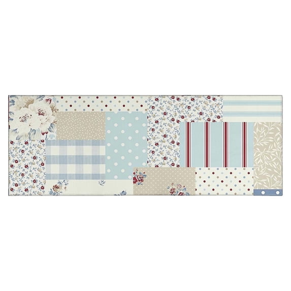 Pioneer Flower Floral Print Pattern Kitchen Rug Mat,Kitchen Runner Rugs Non Skid Washable,Decorative Kitchen Floor Mats for Kitchen,Sink,Laundry,17"X47"