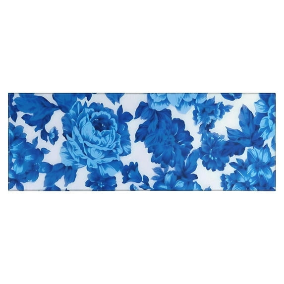 Pioneer Flower Floral Print Pattern Kitchen Rug Mat,Kitchen Runner Rugs Non Skid Washable,Decorative Kitchen Floor Mats for Kitchen,Sink,Laundry,17"X47"