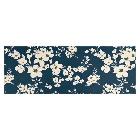 Pioneer Flower Floral Print Pattern Kitchen Rug Mat,Kitchen Runner Rugs Non Skid Washable,Decorative Kitchen Floor Mats for Kitchen,Sink,Laundry,17"X47"