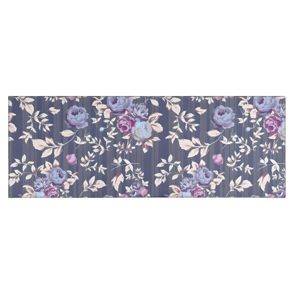 Pioneer Flower Floral Print Pattern Kitchen Rug Mat,Kitchen Runner Rugs Non Skid Washable,Decorative Kitchen Floor Mats for Kitchen,Sink,Laundry,17"X47"