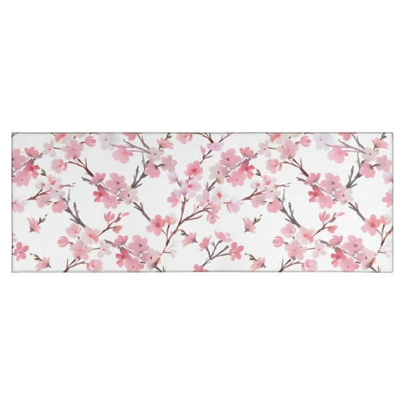 Pioneer Flower Floral Print Pattern Kitchen Rug Mat,Kitchen Runner Rugs Non Skid Washable,Decorative Kitchen Floor Mats for Kitchen,Sink,Laundry,17"X47"