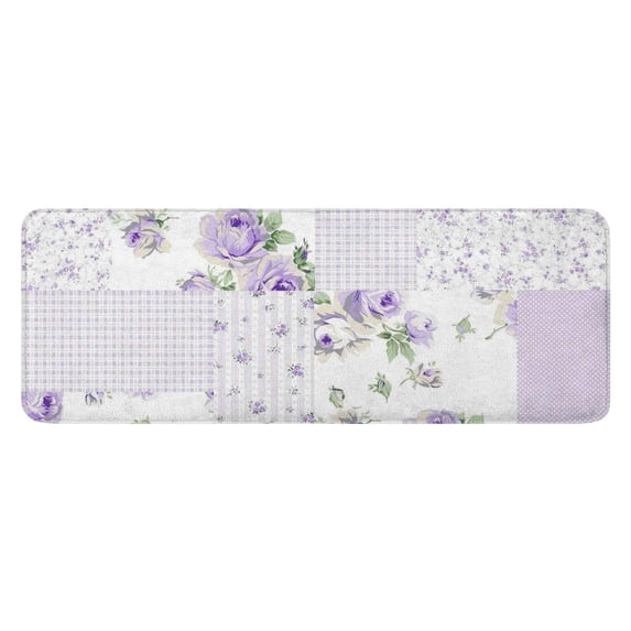 Pioneer Flower Floral Print Pattern Kitchen Rug Mat,Kitchen Runner Rugs Non Skid Washable,Decorative Kitchen Floor Mats for Kitchen,Sink,Laundry,17"x47.2"