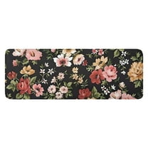 Pioneer Flower Floral Print Pattern Kitchen Rug Mat,Kitchen Runner Rugs Non Skid Washable,Decorative Kitchen Floor Mats for Kitchen,Sink,Laundry,17"x47.2"