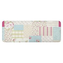 Pioneer Flower Floral Print Pattern Kitchen Rug Mat,Kitchen Runner Rugs Non Skid Washable,Decorative Kitchen Floor Mats for Kitchen,Sink,Laundry,17"x47.2"