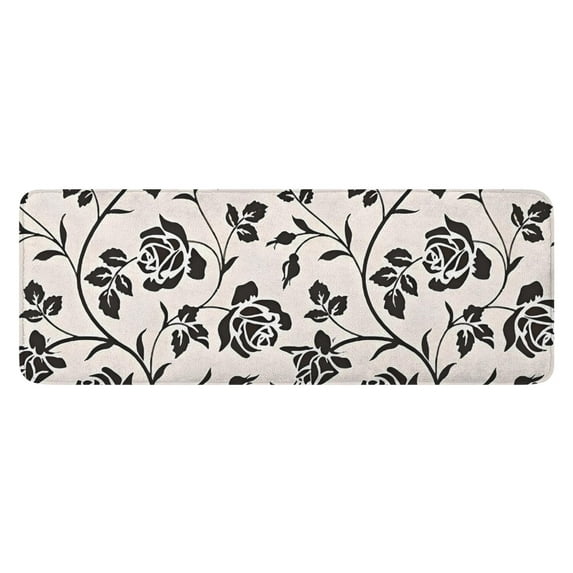 Pioneer Flower Floral Print Pattern Kitchen Rug Mat,Kitchen Runner Rugs Non Skid Washable,Decorative Kitchen Floor Mats for Kitchen,Sink,Laundry,17"x47.2"