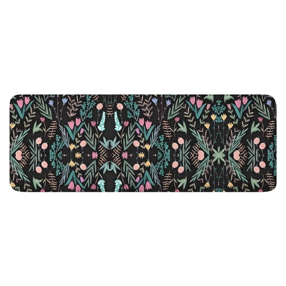 Pioneer Flower Floral Print Pattern Kitchen Rug Mat,Kitchen Runner Rugs Non Skid Washable,Decorative Kitchen Floor Mats for Kitchen,Sink,Laundry,17"x47.2"