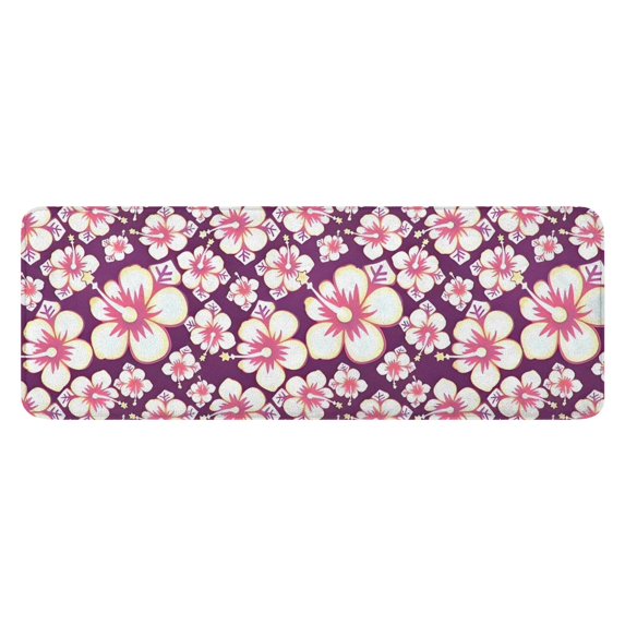 Pioneer Flower Floral Print Pattern Kitchen Rug Mat,Kitchen Runner Rugs Non Skid Washable,Decorative Kitchen Floor Mats for Kitchen,Sink,Laundry,17"x47.2"
