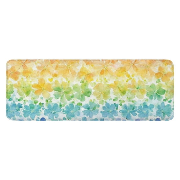 Pioneer Flower Floral Print Pattern Kitchen Rug Mat,Kitchen Runner Rugs Non Skid Washable,Decorative Kitchen Floor Mats for Kitchen,Sink,Laundry,17"x47.2"