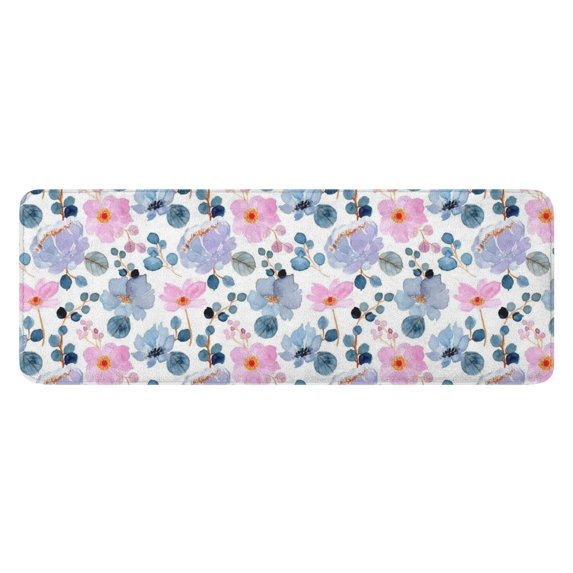 Pioneer Flower Floral Print Pattern Kitchen Rug Mat,Kitchen Runner Rugs Non Skid Washable,Decorative Kitchen Floor Mats for Kitchen,Sink,Laundry,17"x47.2"