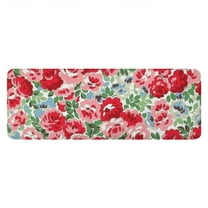 Pioneer Flower Floral Print Pattern Kitchen Rug Mat,Kitchen Runner Rugs Non Skid Washable,Decorative Kitchen Floor Mats for Kitchen,Sink,Laundry,17"x47.2"